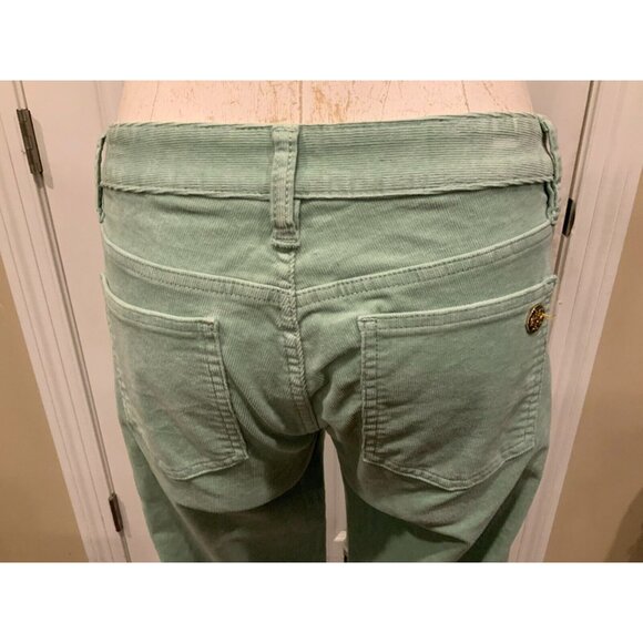 Tory Burch Light Green Ivy Super Skinny Corduroy Pants, Size 26, NWT! $195 - Picture 5 of 9
